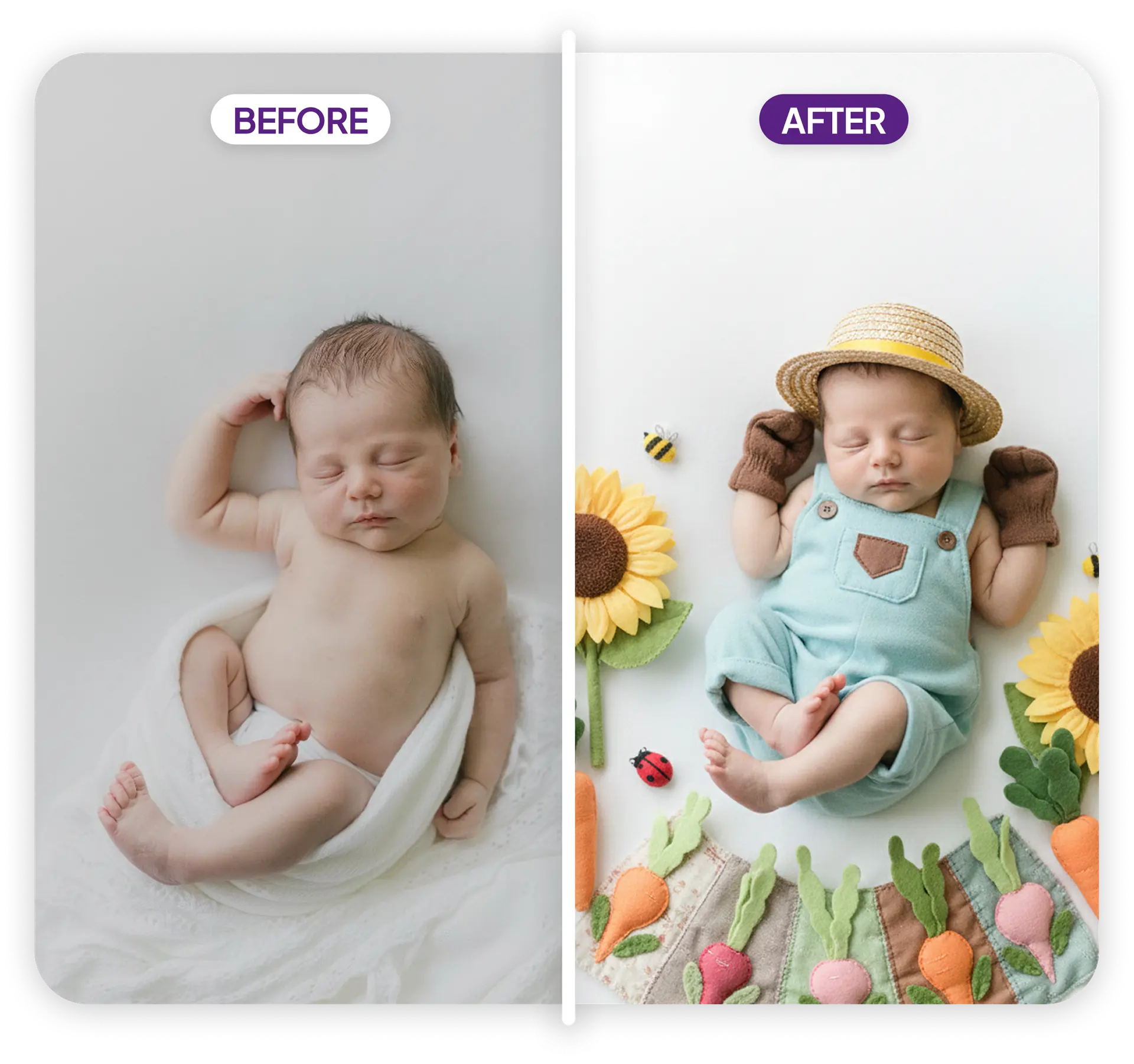 Before and after comparison